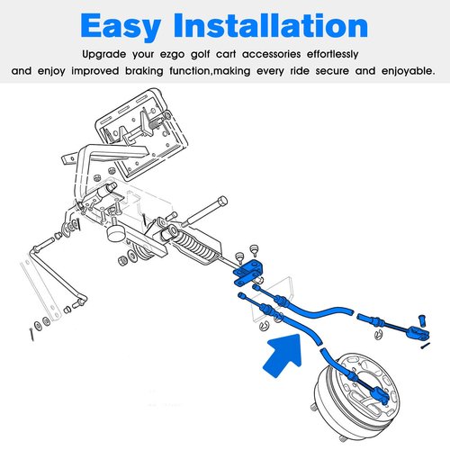 BZTT EZGO Golf Cart Brake Cable for 1994-2008 EZGO Medalist Brake Cable & EZGO TXT Brake Cable Set 70716-G03 70273-G03 70969-G03
