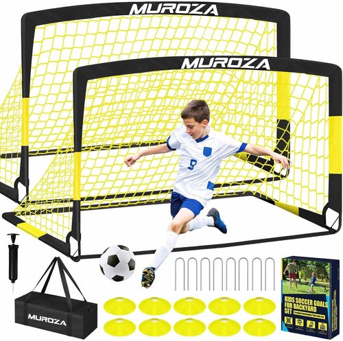 Agility Ladder Training Set by [Brand Name] - 20ft Speed Ladder with Cones, Hurdles & Jump Rope | Includes 2 Pop Up Soccer Goals & Ball for Backyard Sports