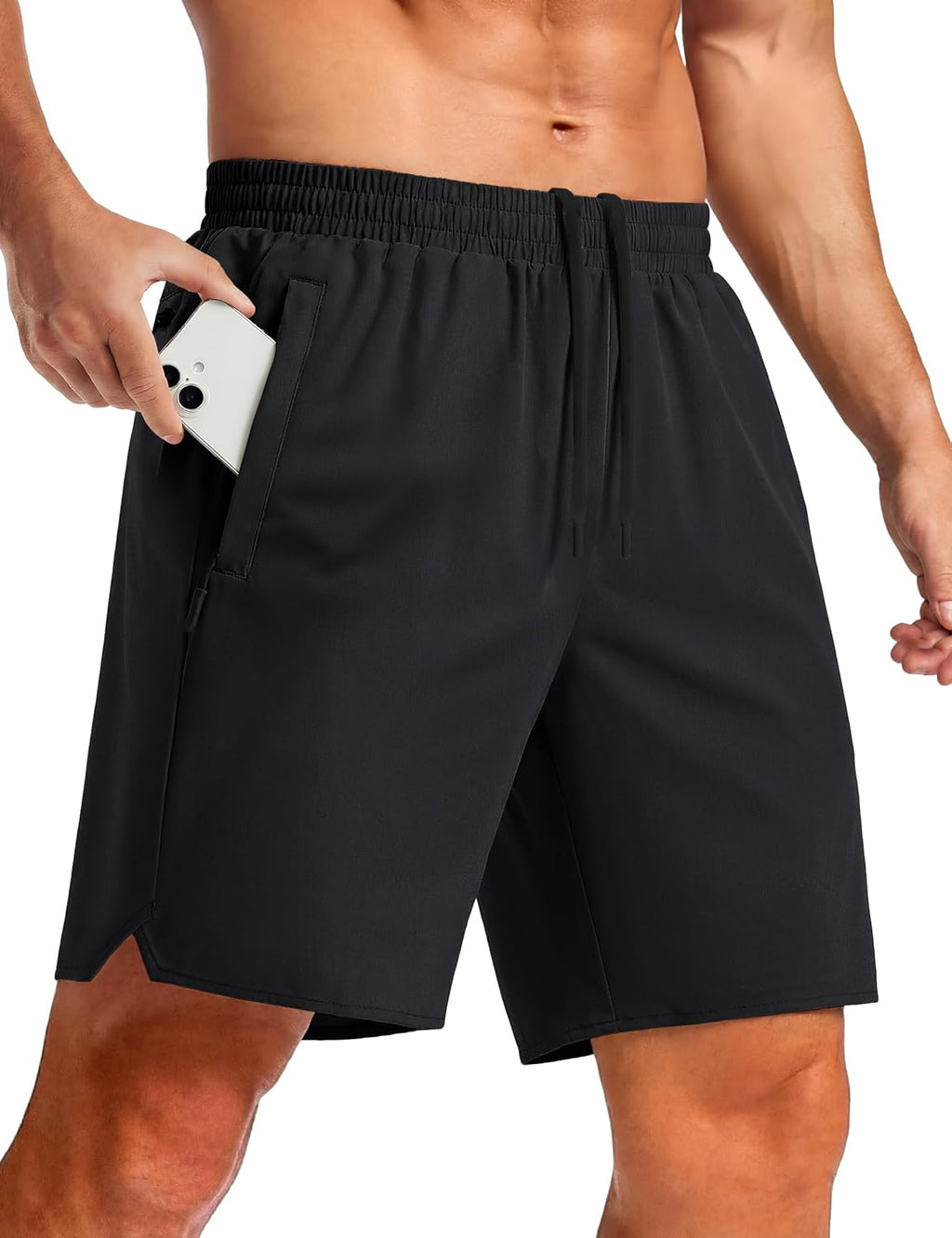 TACVASEN Men's Athletic Workout Shorts - Quick Dry 7" Gym Shorts with Zipper Pockets for Summer Hiking