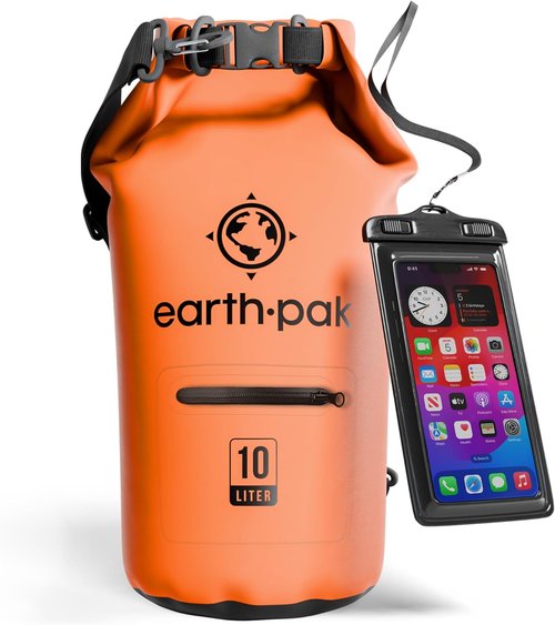Earth Pak Waterproof Dry Bag - Durable Dry Bag Backpack with Zippered Pocket for Gear Protection