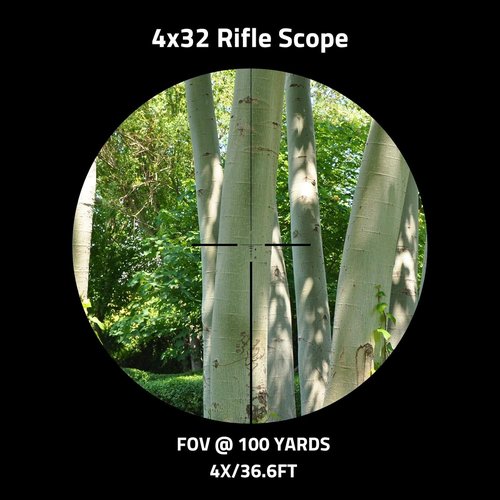 CVLIFE 4x32 Prism Hunting Rifle Scope - Illuminated Red, Green & Blue Reticle with Fiber Optic Sight