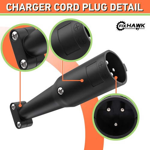 FIXHAWK Club Car 48V Charger Cord Plug, Golf Carts Powerwise Charger Handle Plug, for DS &Precedent 1995-up Model, Replace OEM# 101828901/1018289-01