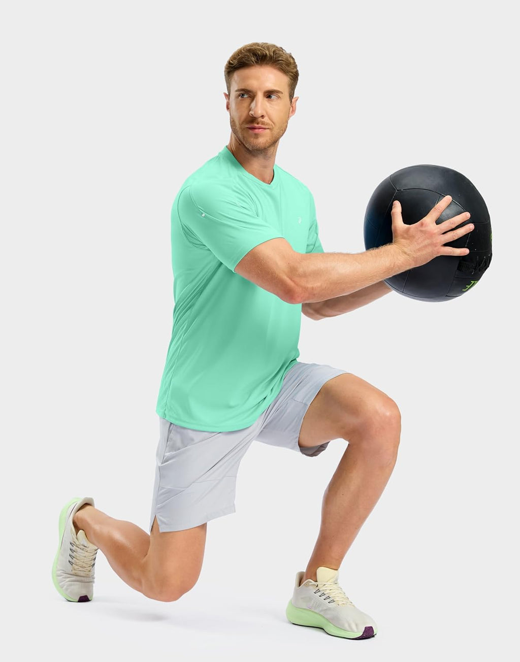 Pudolla Men's Running T-Shirts - Lightweight Quick-Dry Athletic Gym Tees | Short Sleeve Sport Tops