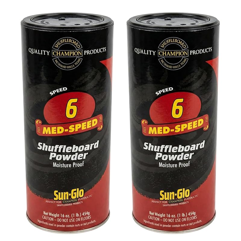 Shuffleboard Powder #6 (Medium Speed) – 16 oz X2 for Small Tables 9–12 ft, Beginner-Friendly