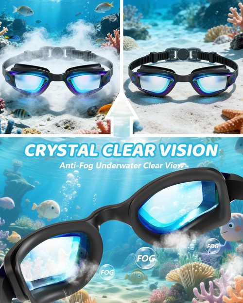 Aegend Swim Goggles - No-Leak Kids Swimming Goggles for Ages 3-14 | Clear Vision & Comfort