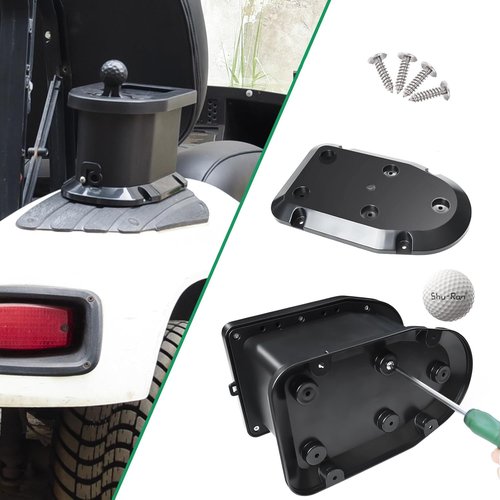 Shu-Ran Golf Cart Ball Washer and Club Cleaner Kit with Golf Towel for EZGO, Club Car, Yamaha, Advanced EV, Star EV, Universal & Detachable