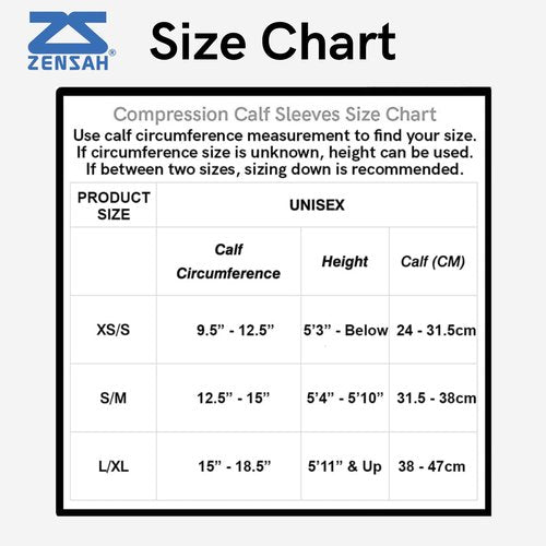 Zensah Running Leg Compression Sleeves - Shin Splint, Calf Compression Sleeve Men and Women (Black, X-Small/Small)