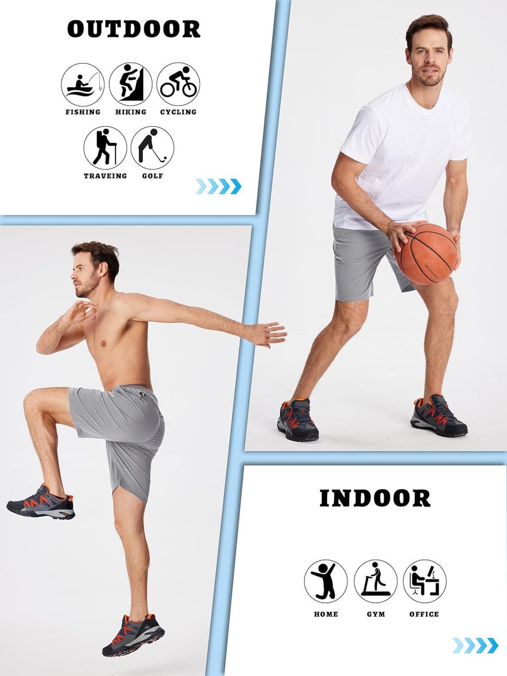 TACVASEN Men's Running Shorts - Quick Dry Lightweight Gym Shorts with 3 Zipper Pockets | 9" Summer Fit