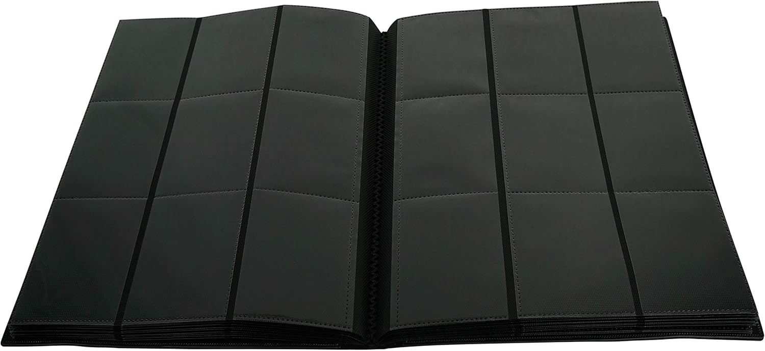 Vault X 9 Pocket Trading Card Binder - Holds 360 Cards | Standard Size, 20 Side-Loading Pages, Black