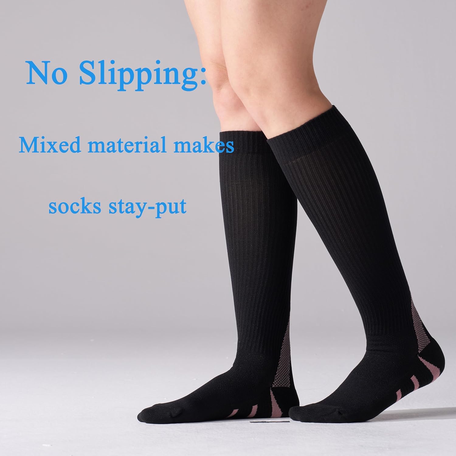 Skiennix Compression Socks for Women - 20-30mmHg Graduated Support for Running | 4 Pairs