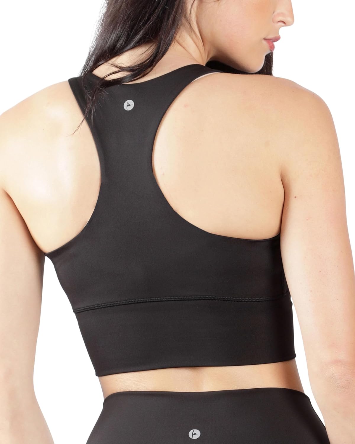 90 Degree By Reflex Long Line Sports Bra - Medium Impact Racerback Yoga Top for Comfort & Support