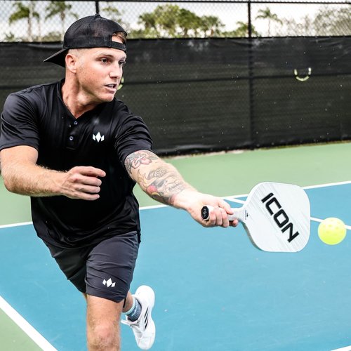 Diadem Icon v2 Pickleball Paddle | USAPA Approved | Carbon Fiber High Performance Paddle | Power, Control, Spin Friendly (Black, Standard)