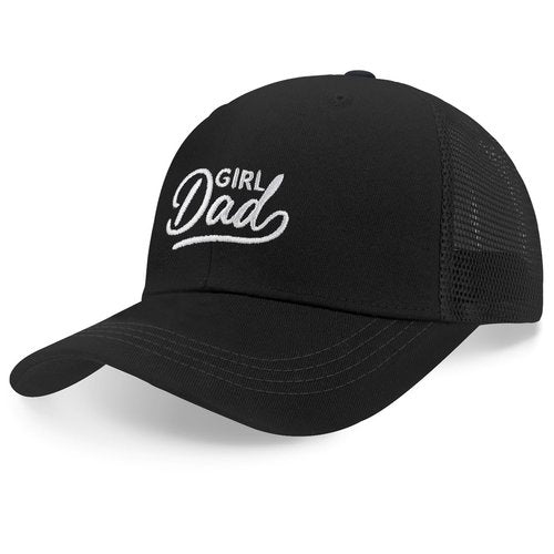 SJUDHHG Girl Dad Hat, Mens Birthday Gift Ideas, Adjustable Embroidered Funny Trucker Hat Black