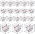 Skiennix 18 Pcs Baseball Display Case - Clear UV Protected Acrylic Cube Box for Official Size Balls