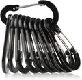 Booms Fishing Carabiner Clips - Multi-Use Aluminum D-Ring, 10 Pack (2.3"/3.1") for Keychains