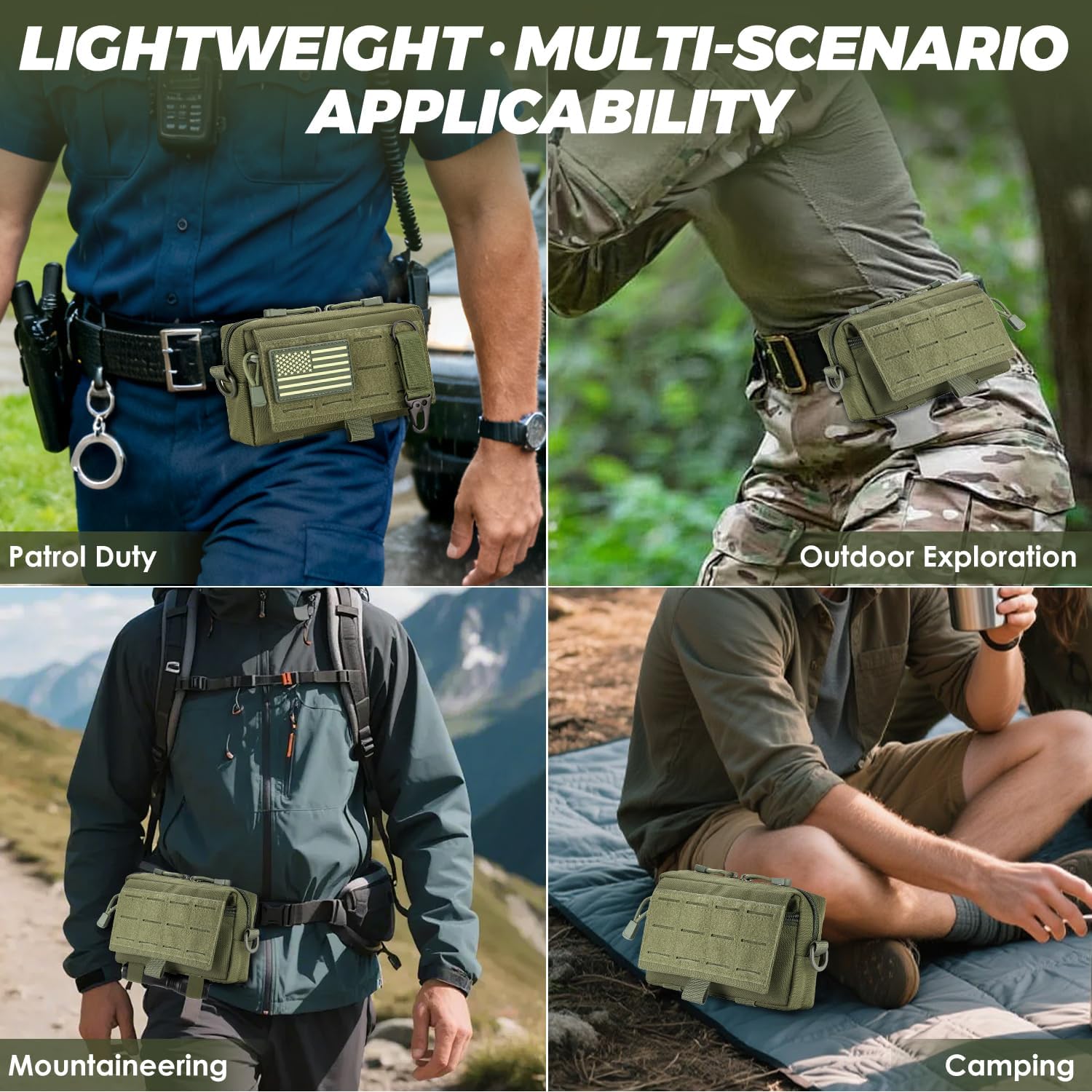 Skiennix Tactical Molle Admin Pouch - EDC Organizer with Quick-Access Zipper | MOLLE-Compatible Utility Bag for Outdoor Use