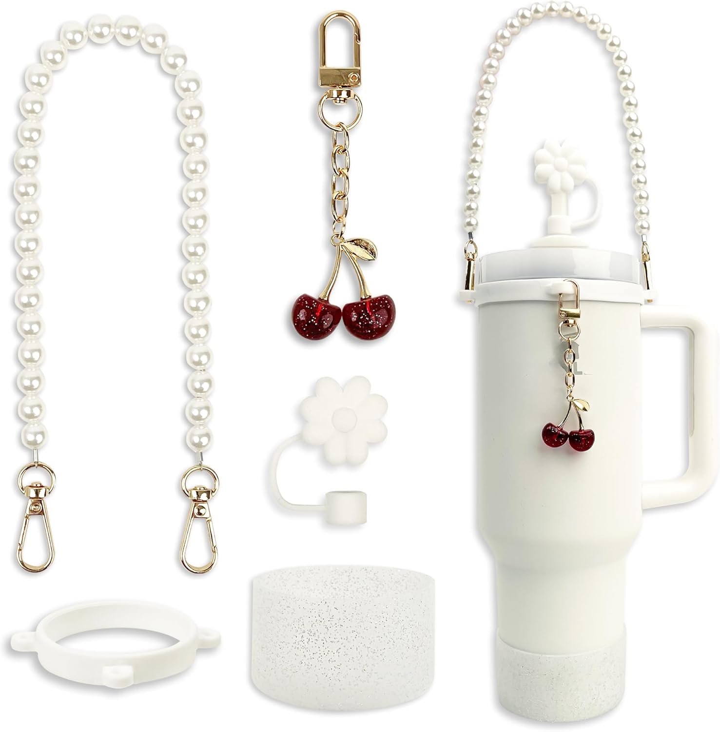 Stanley Cup Accessories Set - Includes Straw Cover, Silicone Boot & Handle Strap | Fits 30 oz & 40 oz Tumblers