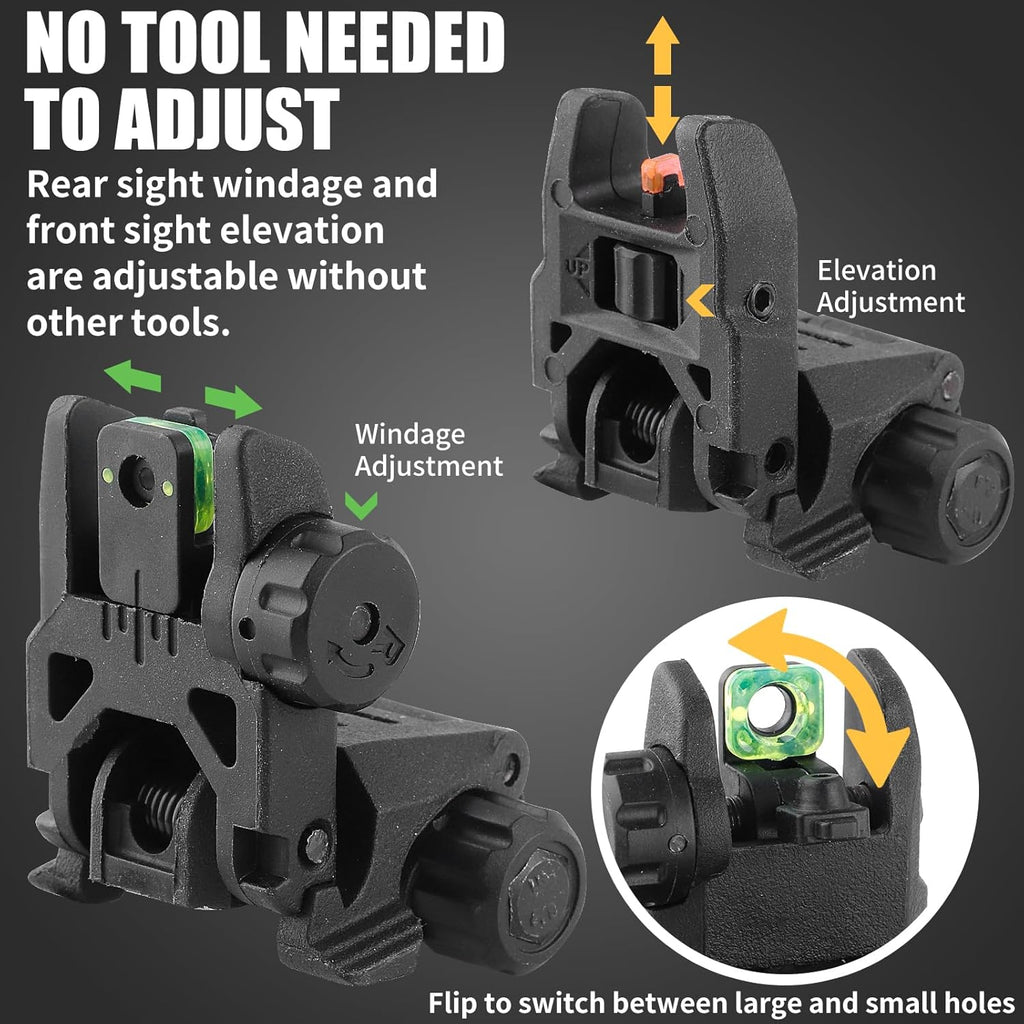 Skiennix Flip Up Sight - Lightweight Front and Rear Sights for Enhanced Accuracy