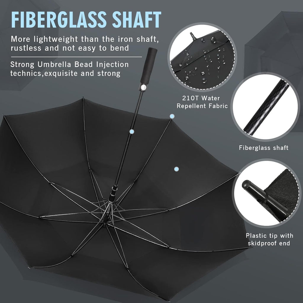ZOMAKE Windproof Golf Umbrella - Extra Large Double Canopy for Rain & Sports | 51-72 Inch Options