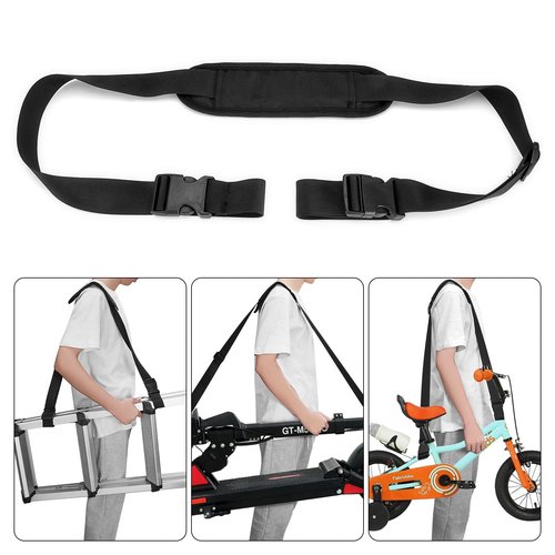 Archerest 2 Pack Kick Scooter Straps, Adjustable Carrying Strap with Extra-Thick Anti-Slip Shoulder Pad, Compatible with Segway es1/es2/es2 Pro/es4/f30/f40/e8/e10/c10/e22/e25/max Mijia M365 (Black)