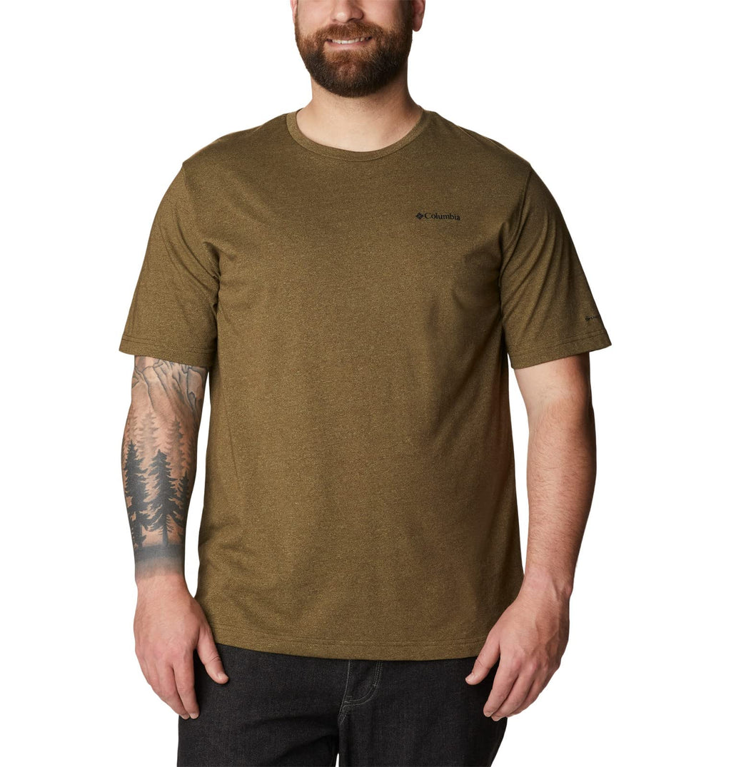 Columbia Men's Thistletown Hills Short Sleeve, Olive Green/Savory, 4X Big