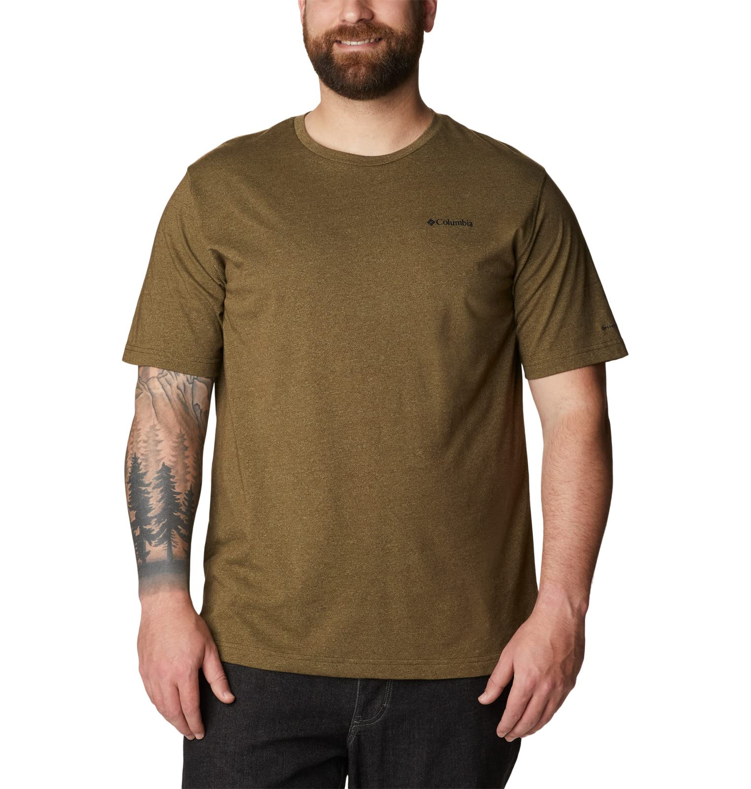 Columbia Men's Thistletown Hills Short Sleeve, Olive Green/Savory, 4X Big