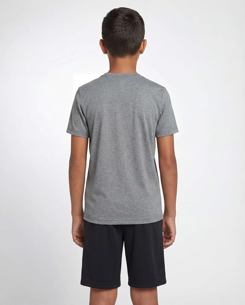 Reebok 4 Pack Boys' Dry Fit Athletic Shorts with Pockets - Solid Black (Sizes S-XL)