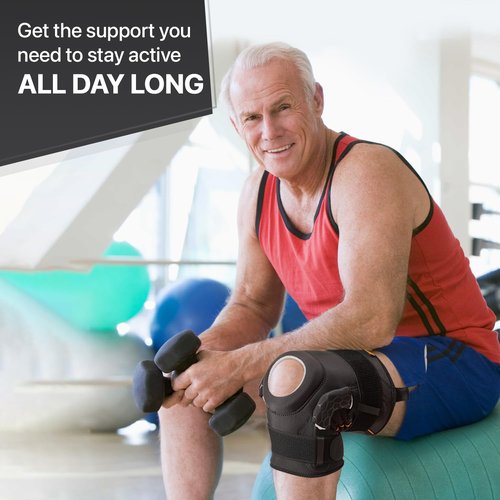 Dr. Brace® Elite Adjustable Knee Brace - Side Stabilizers & Patella Gel Pads for Pain Relief (Medium)