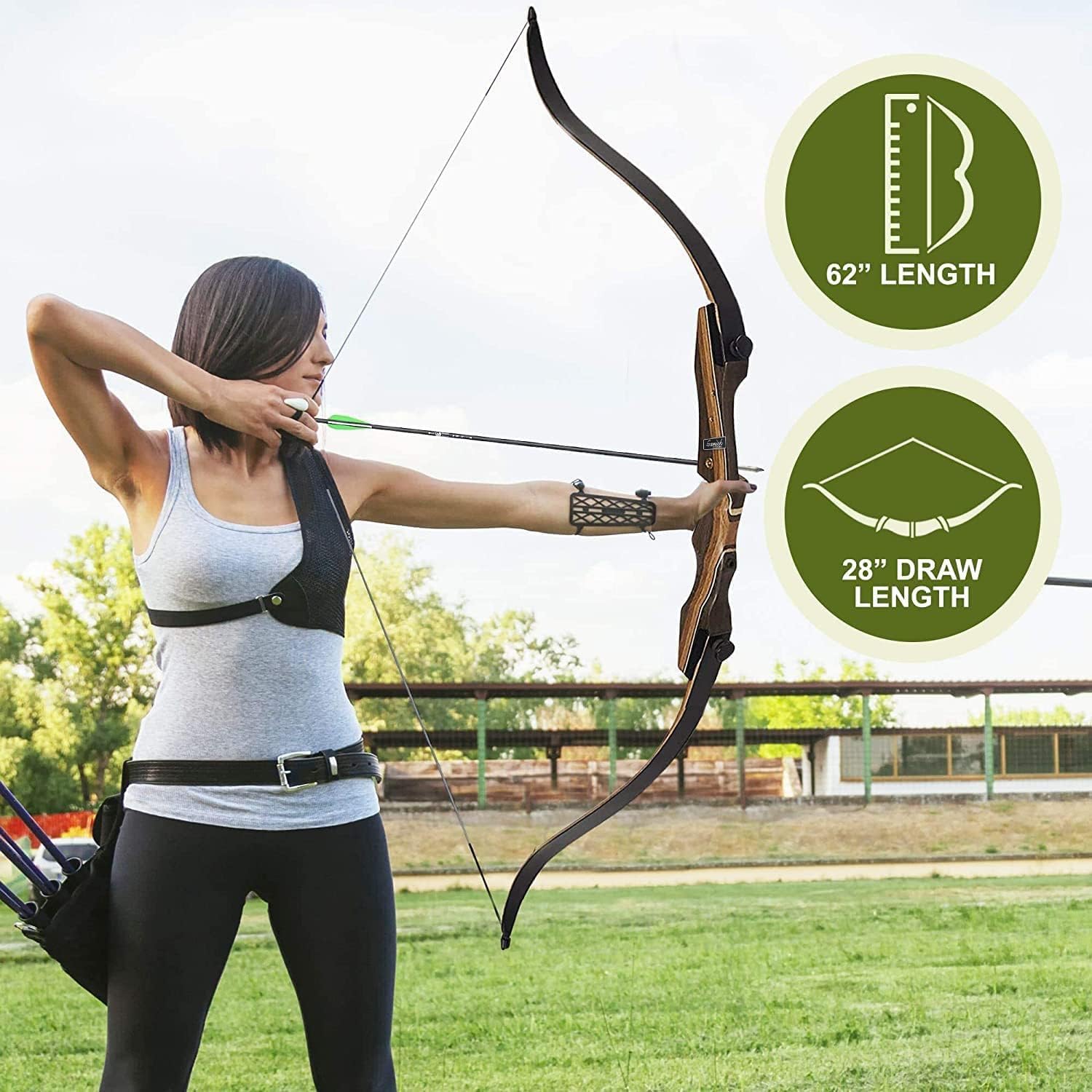 Samick Sage Takedown Recurve Bow - 62-Inch Archery Bow for Teens & Adults | Ideal for Hunting & Target Practice