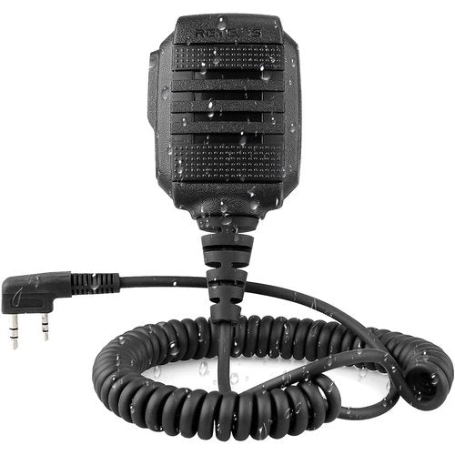 Retevis Walkie Talkie Speaker Mic,IP54 Waterproof Shoulder Mic, Compatible with RT68 RT22 RT21 H-777 RT86 RT27 RT85 RB26 RB45 BAOFENG UV-5R 888S 5RM Kenwood Samcom Arcshell Two Way Radios (2 Pack)