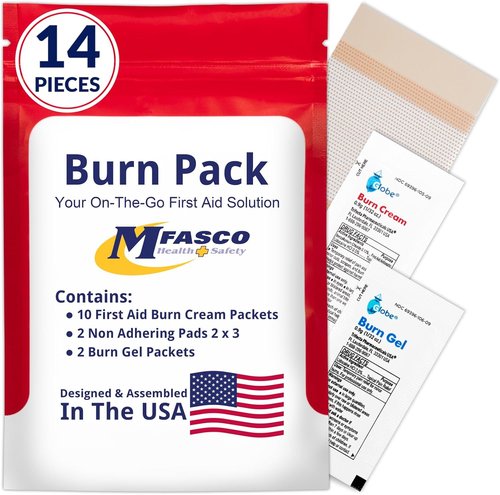 MFASCO First Aid Kit - Comprehensive Burn Care Refill Pack for Emergency Preparedness