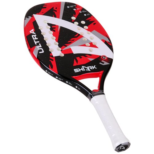 Shark Ultra - Professional Beach Tennis Racket | Beginner Level | Fiberglass Frame | EVA Soft Core | 22mm Thickness | Micro-Granule Face Texture | Includes Cover