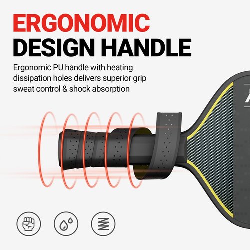 Hitsky Pickleball Paddles-USAPA Standard· Multi-Layer Toray T700 Carbon Fiber·16mm Polypropylene Honeycomb Core·Powerful Control and Larger Sweet Spot·16mm Pro Paddles· Moonless Black