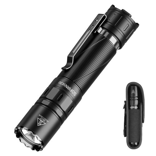 Sofirn SK30 Tactical Flashlight Rechargeable 3000 High Lumens Pocket Flashlight Dual Switches 6 Modes Super Bright IP68 LED Flashlight for Camping, Home, Emergency, Rescue, Hunting, Inspection, Repair