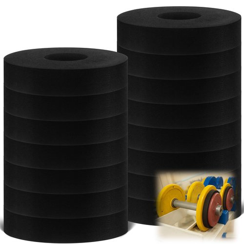 Otoolling 15 Pcs Weight Spacer Sled Spacers Set, 2 Inch Center Hole Dumbbell Barbell Weighing Plate Spacers Absorbing Rubber Washers for Home Gym Weight Training Lifting, Sled Push Pull Workouts