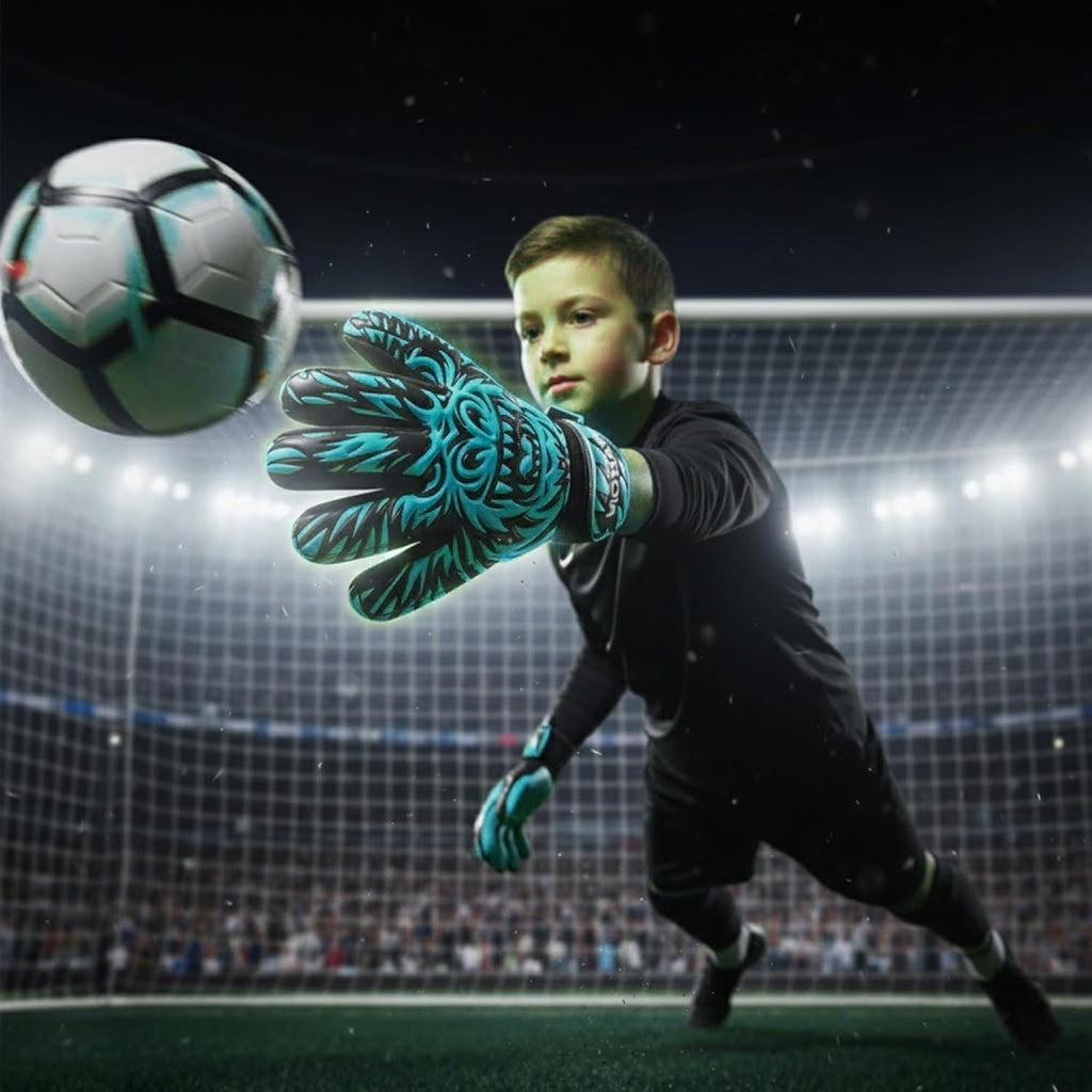Skiennix Kids Soccer Goalie Gloves - Durable Youth Goalkeeper Gloves with Strong Grip & Comfort