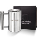 DITOSH 8kg 17.6lb Heavy Coffee Mug Challenge 304 Stainless Steel Dumbbell Cups Silver Overweight Sports Water Cup for Fitness Training Arm Strength Prank Gift Home Gym Workout Equipment 100ml 3.4oz