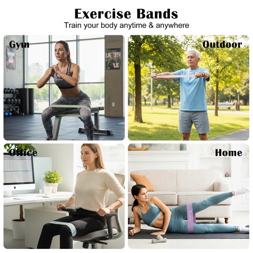 Hypoallergenic Silicone Loop Resistance Bands for Glute Shaping - Portable Butt & Hip Workout Bands for Women, Strength Training, Yoga, Pilates, Stretching & Rehab （Home Gym & Outdoor）