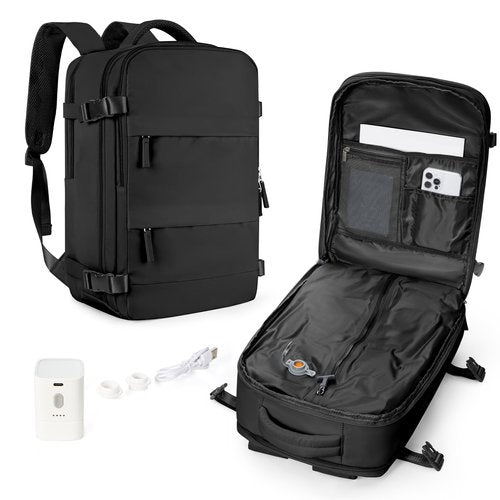 wepadre Vacuum Backpack Travel with Pump Travel Backpack with Vacuum System Easy Vac Pack Backpacks Vacpack Compression Backpacks Mochila de Viaje Compresion al Vacio Black