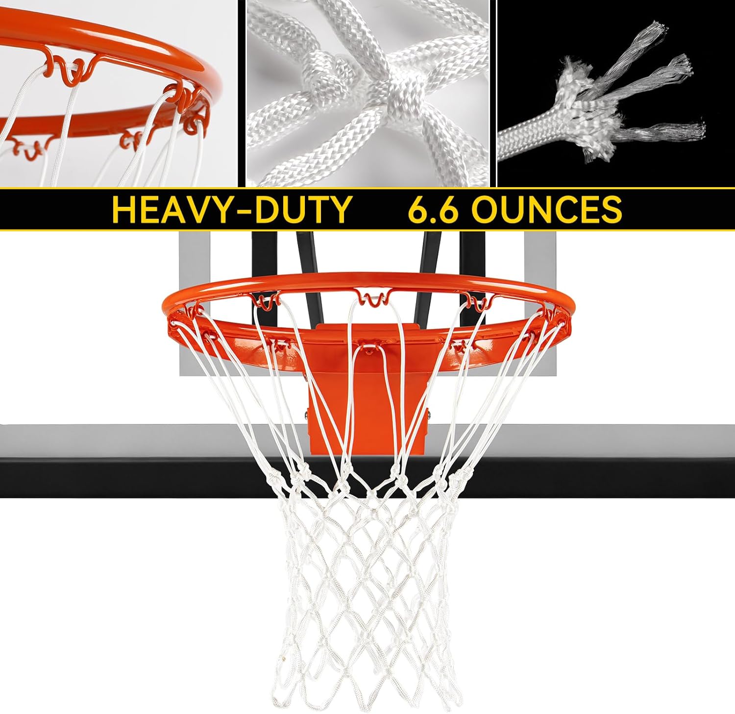 Premium Quality Basketball Net Replacement - Heavy Duty, All-Weather Design for Standard 12 Loop Rims