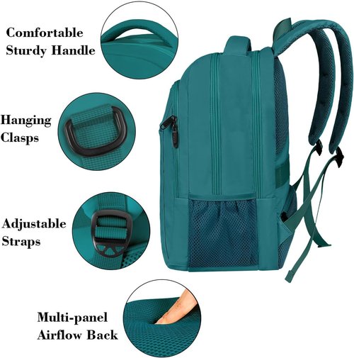 MATEIN Slim Laptop Backpack - Anti-Theft 15.6-Inch Water-Resistant Travel Bag | Peacock Blue