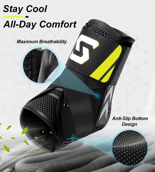 L-Support Ankle Brace - Quick Lace-Up Slim Fit Support for Sprains | Adjustable Stabilizer for Sports & Recovery