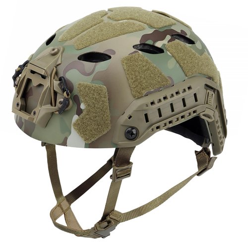 AOUTACC Lightweight Tactical Fast Helmet, Integrated Tactical Airsoft Helmet with NVG Mount Base, Side Rails,Pre-Slotted Headset Strap and Helmet Accessories for Outdoor Sports-Camouflage