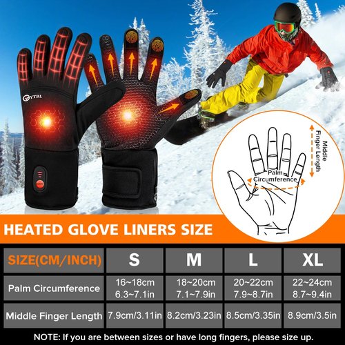 Heated Gloves for Men Women, Rechargeable Battery Electric Heated Gloves, Ultrathin Heating Gloves Hand Warmer 3 Heat Settings Heated Mittens for Winter Outdoor Hunting Riding Ski Hiking Motorcycle