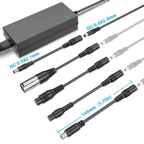 42V 2A Electric Scooter Charger with 6 in 1 Plugs for 36V Lithium Battery Electric Bike Charger Device
