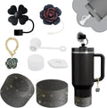 Stanley Cup Accessories Set - 3-Piece Silicone Spill-Proof Stopper & Straw Cover | Black 2.0