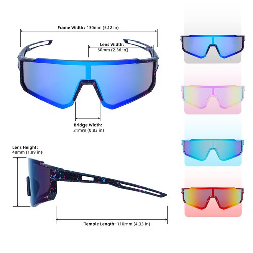 DF DUALFERV Kids Sunglasses, 4 Pack Kids Sports Sunglasses, Anti-Scratch Youth Baseball Shades with UV400 Protection and Lightweight Frame, Boys and Girls Sunshades for Cycling Baseball
