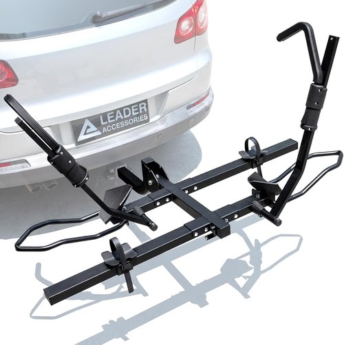 Leader Accessories 2" Hitch Bike Rack - Heavy Duty Foldable Rack for 2 Bikes Up to 75 lbs Each | Fits Standard, Fat Tire & Electric Bicycles