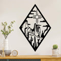 Resama Metal Cactus Wall Decor - Modern Desert-Themed Art for Home & Office | 13.7"x9.2", Black