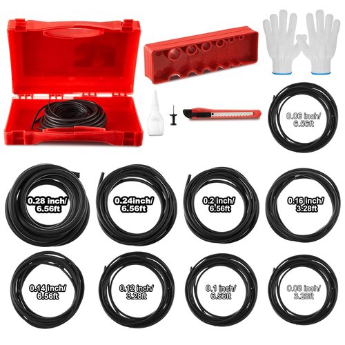 Nuanchu Buna-N O Ring Splicing Kit - 70A Nitrile Rubber with 9 Sizes, Cutting Block & Tools